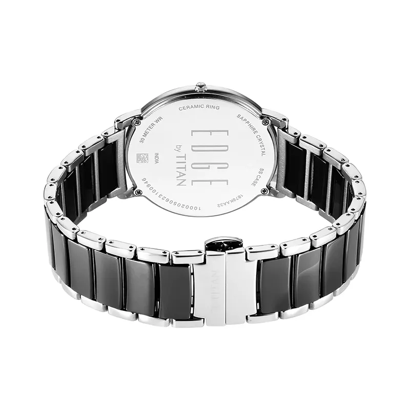 Titan Edge Fusion Black Dial Two-Toned CeramicMen's Watch- 1878KD01